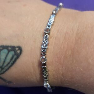 White Topaz Line Bracelet in Stainless Steel